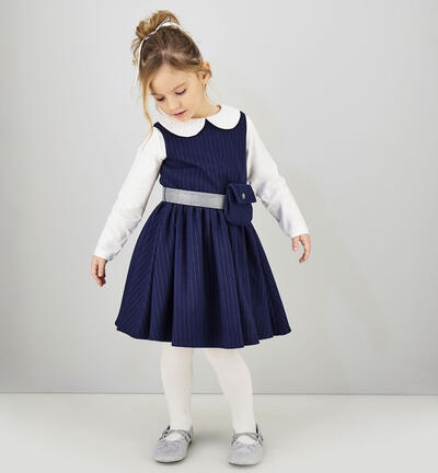 Abito bambina con tasca BLU