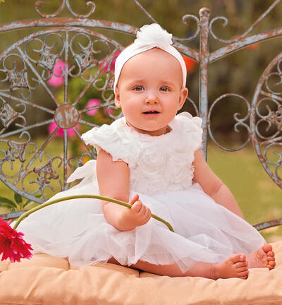 Minibanda baby girl dress CREAM