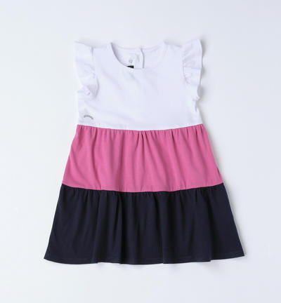 Girl's colourful dress WHITE