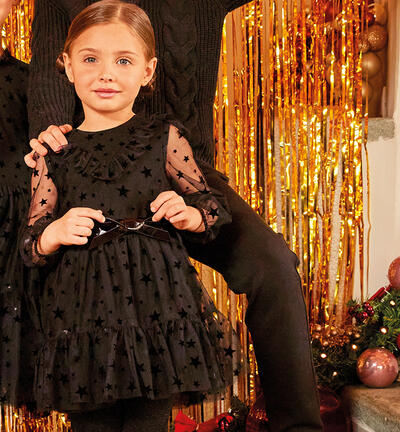 Girls' star dress BLACK