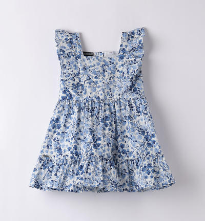 Girl's blue floral dress CREAM