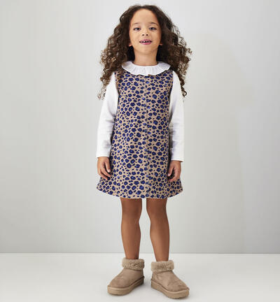 Leopard dress for girls BEIGE