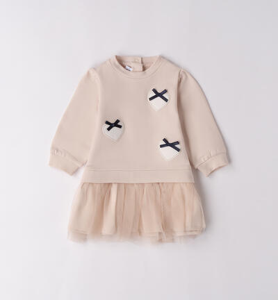 Minibanda baby girl gown CREAM