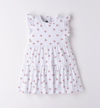 Girl's dress with bees WHITE