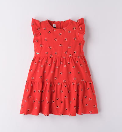 Girl's dress with bees RED