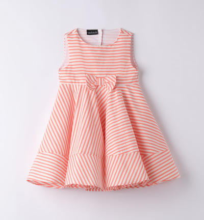 Girl's striped dress ORANGE