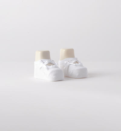 Minibanda baby booties WHITE