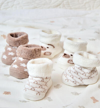 Babbucce neonato modello unisex PANNA