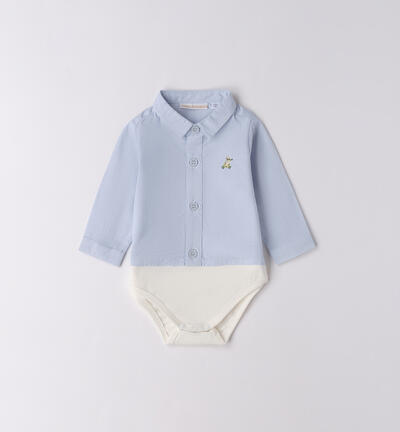 Body camicia neonato AZZURRO