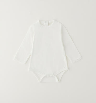 Long-sleeved bodysuit for newborns CREAM
