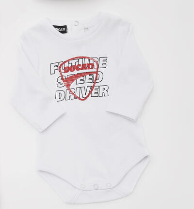 Ducati bodysuit for newborn boy WHITE