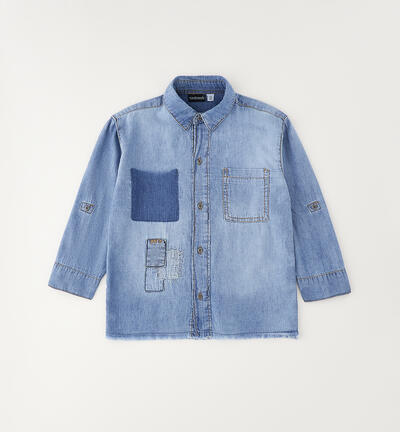 Camicia 100% cotone bambino BLU