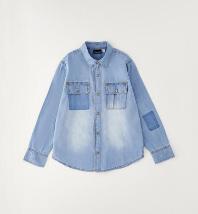 Camicia 100% cotone ragazzo BLU