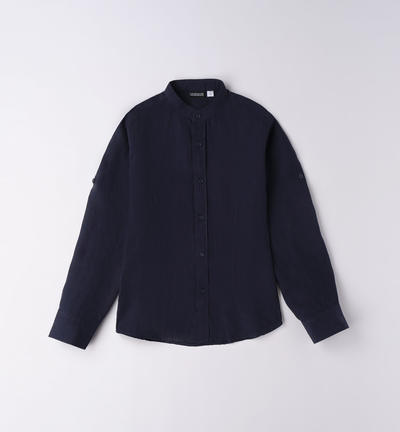 Boys' 100% linen shirt BLUE