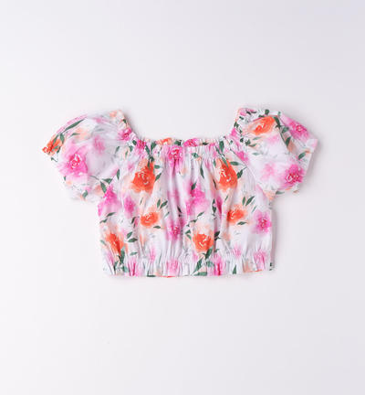 Girl's floral shirt CREAM