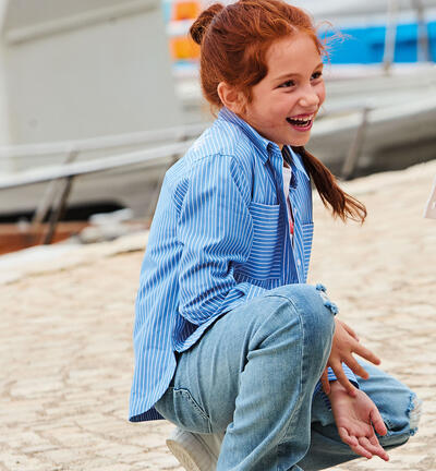 Striped shirt for girls BLUE