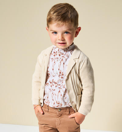 Camicia alla coreana bambino BIANCO