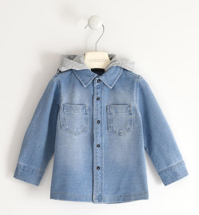 Boy's shirt with detachable hood BLUE