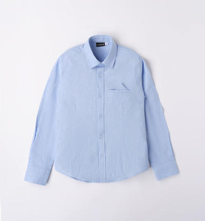 Boys' classic shirt with pocket square BLUE