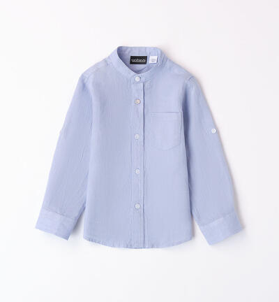 Boys' mandarin collar shirt LIGHT BLUE