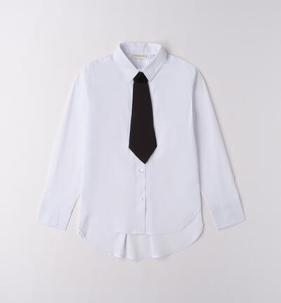 Camicia con cravatta ragazza BIANCO