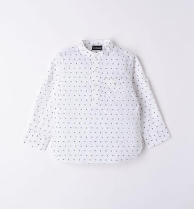 Boys' mandarin collar shirt WHITE