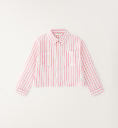 Camicia crop bambina ROSA