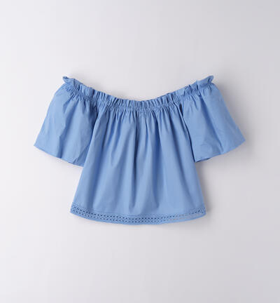 Camicia da ragazza AZZURRO