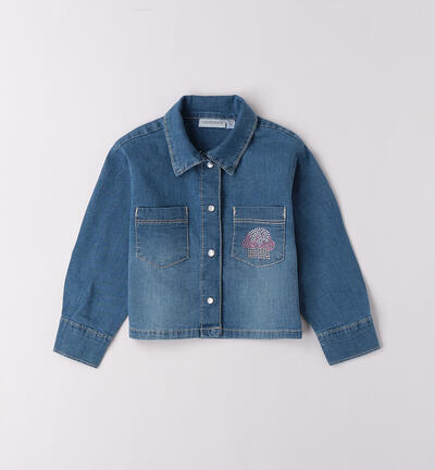 Camicia jeans bambina BLU