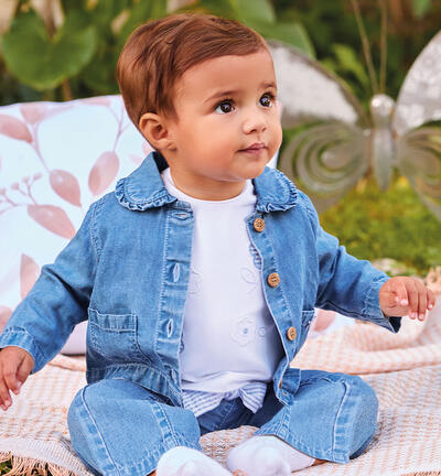 Baby girl's denim shirt BLUE