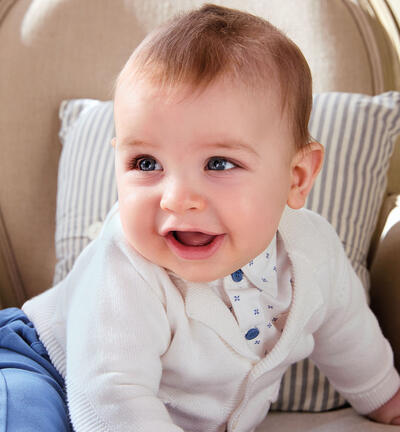 Camicia neonato cerimonia PANNA