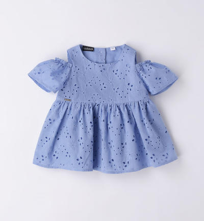 Girl's broderie anglaise top BLUE