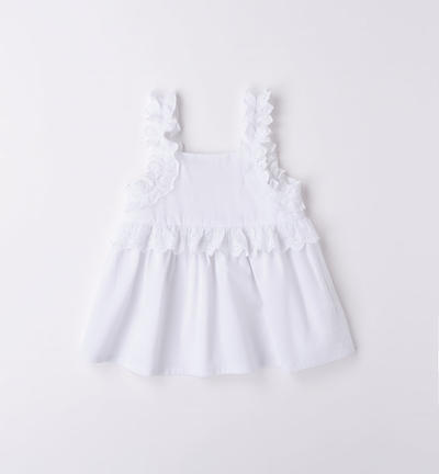 Camicia sangallo bambina BIANCO