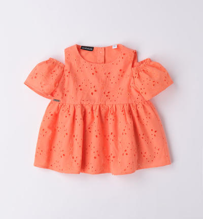 Girl's broderie anglaise top ORANGE