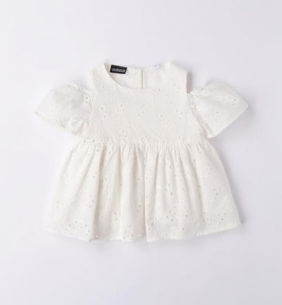 Girl's broderie anglaise top CREAM
