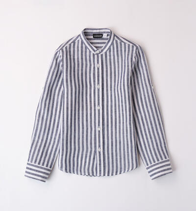 Sarabanda boys' shirt in 100% linen. BLUE