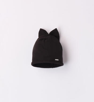 Girls' fleece hat BLACK