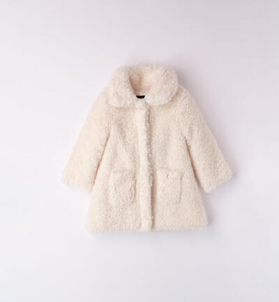 Cappotto teddy per bambina PANNA