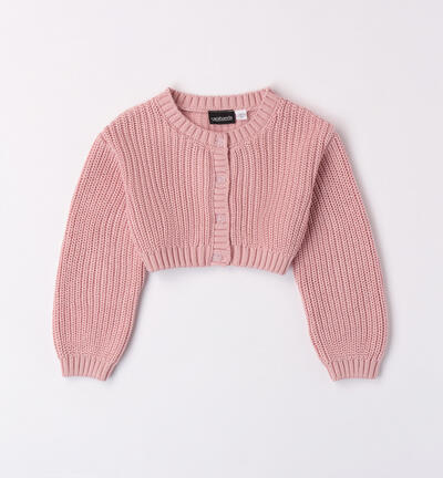 Cardigan 100% cotone per bambina ROSA