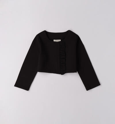 Girl's cardigan with ruffles BLACK
