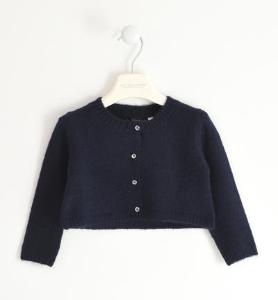 Girl's stretch knit cardigan BLUE