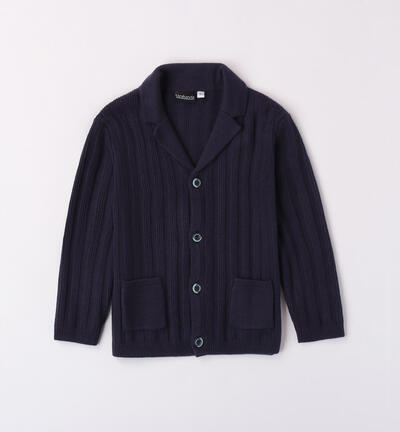 Boys' cardigan with pockets BLUE