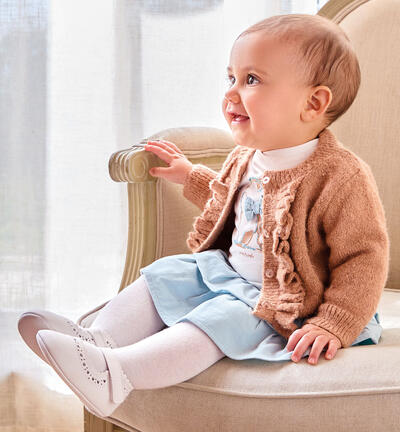 Newborn girl cardigan BROWN