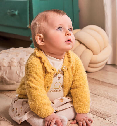 Minibanda baby girl cardigan YELLOW