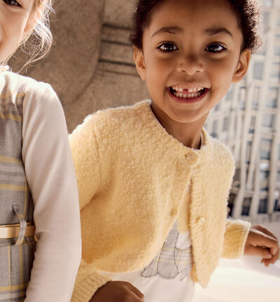 Girls' wrap cardigan YELLOW