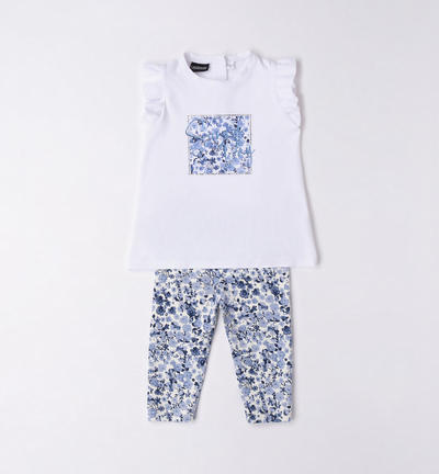 Girl's floral outfit CREAM