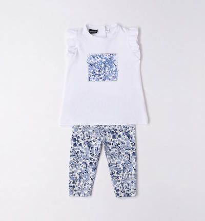 Completino a fiori bambina PANNA