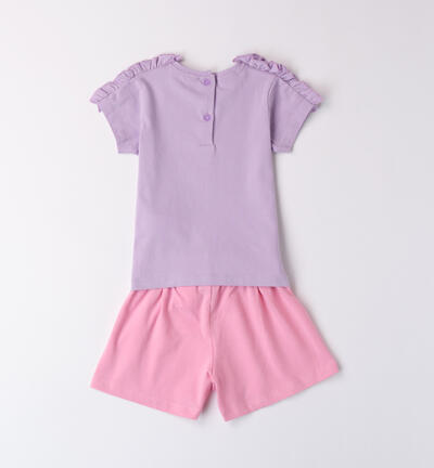 Girls' summer outfit with flamingo VIOLET