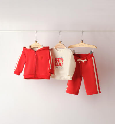 Completo 3 pezzi neonata ROSSO