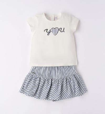Girl's striped outfit BLUE